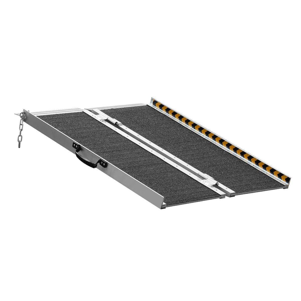 Portable Wheelchair Ramp, 2 ft 800 lbs Capacity, Non-Slip Aluminum Folding Threshold Ramp, Foldable Mobility Scooter Ramp Wheel Chair Ramp, Handicap