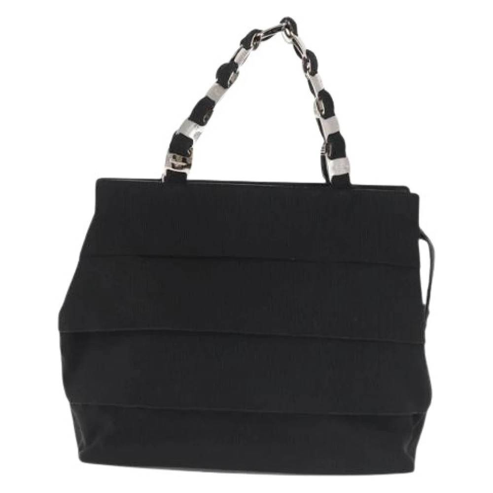 Salvatore Ferragamo Pre-owned Pre-owned Canvas Håndtaske - Vintage - Dame - Sort - ONE SIZE -
