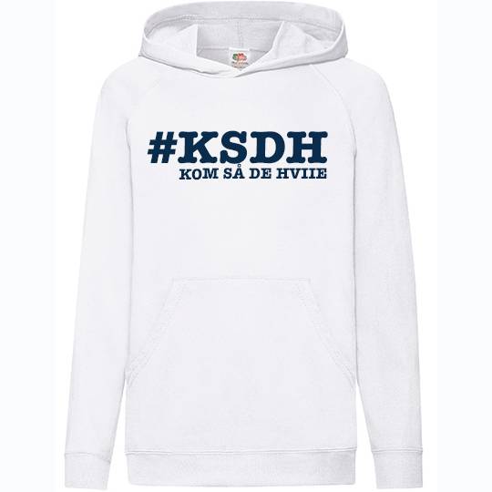 Kom så de Hviie - Børne hættetrøje med #KSDH print-Hvid-152.