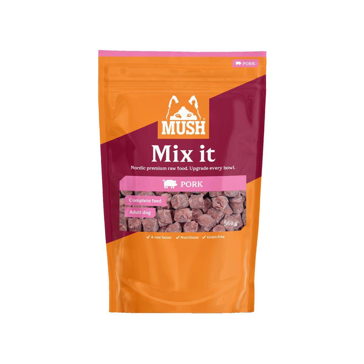 Mush Mix it Frozen Pork Färskfoder till Hund 560 g