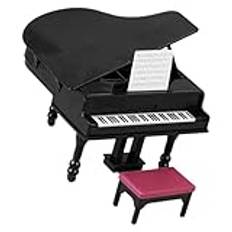 VICASKY Dockhusflygel 1:12 Miniatyrmusikinstrument Simuleringsflygel Med Pall Minipiano Modell Dockskåpsmöbeltillbehör