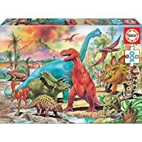 Educa - 100 Dinosaurier-pussel med förhistoriskt tema | Starka färger | Pedagogisk lärleksak | Från 6 år (13179)