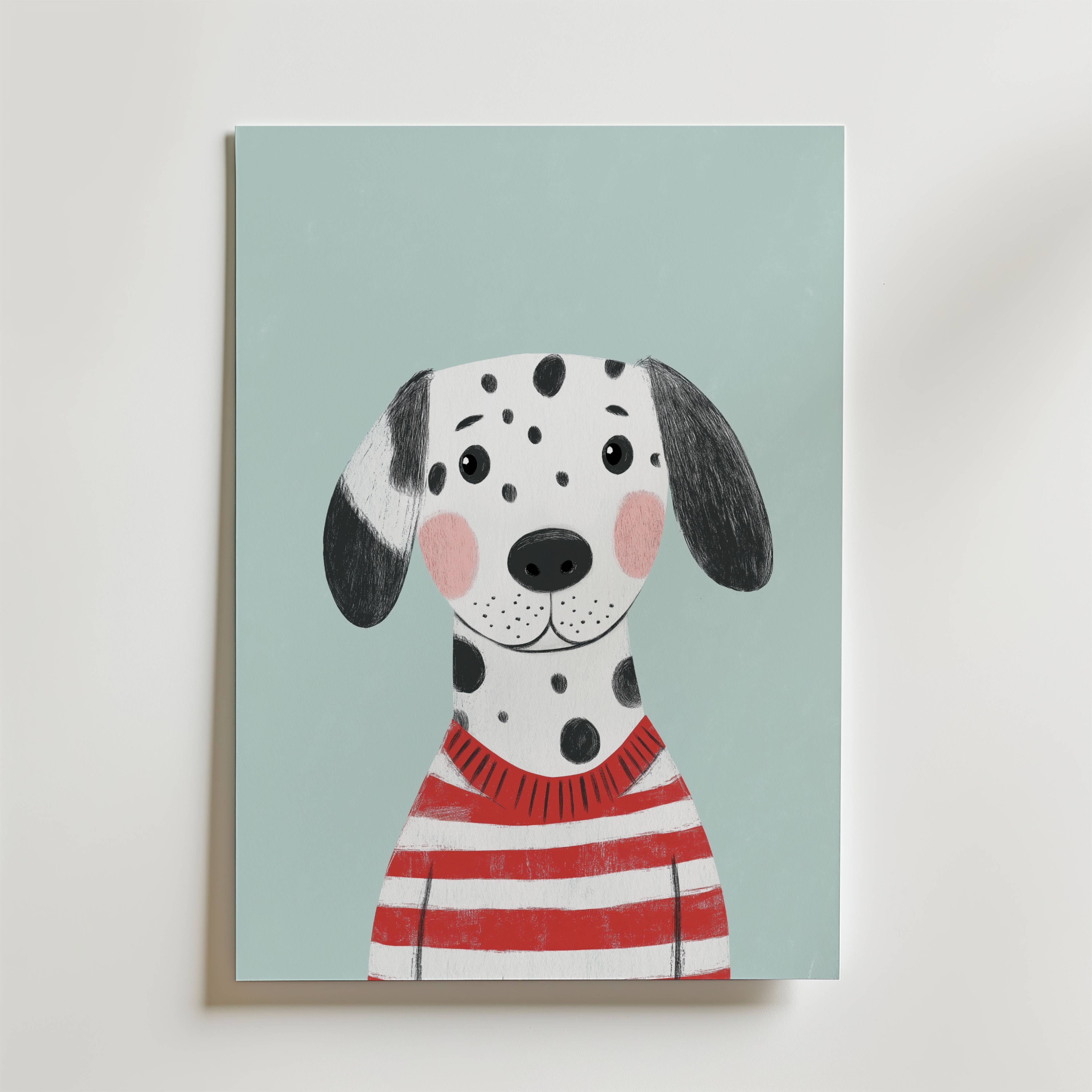Dalmatian in Stripes Poster - Premium Canvas 40x50 cm