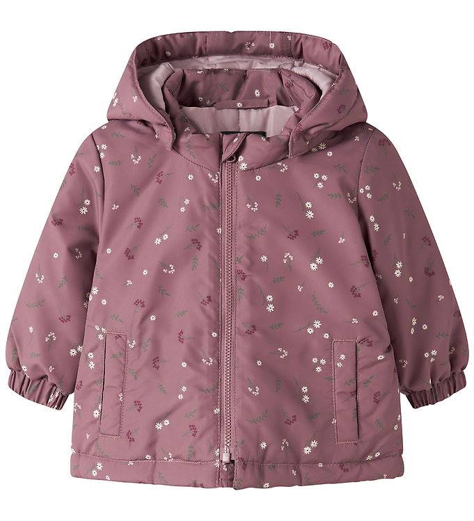 Name It Vinterjacka - NbfMaxi - Vemodig Mauve/Petite Flower - Name It - 74 - Vinterjacka