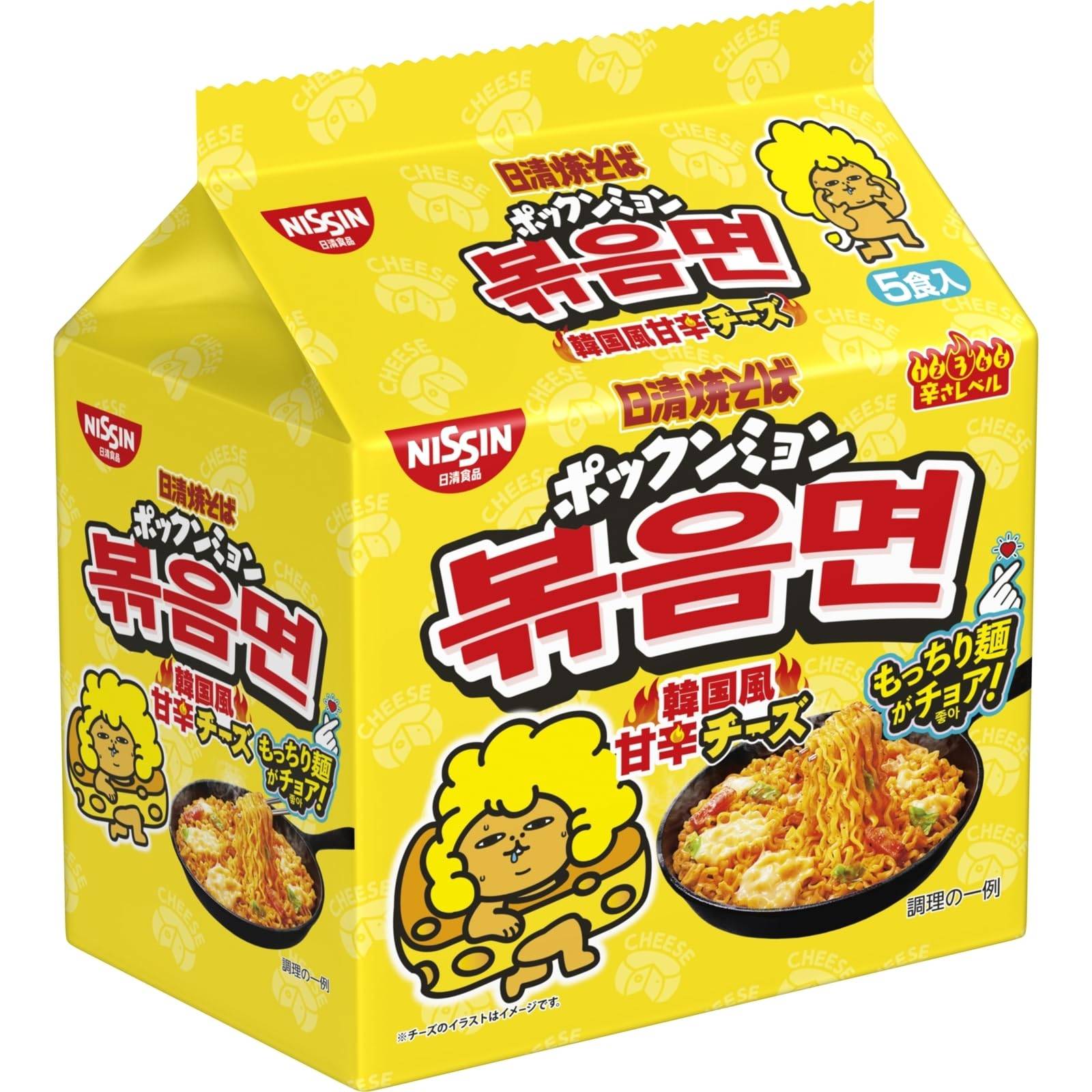 Nissin Foods Nissin Yakisoba Bokkeum Myun Koreansk Stil Söt och Kryddig Ost Snabbnudlar 510g x 6 förpackningar 5-pack