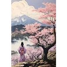 Journal: Notebook 120 graph pages, Inspired by Historical Japan paintings with cherry trees