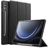 JETech Fodral för Samsung Galaxy Tab S9 FE+ / S9 FE Plus 12,4 Tums med S Pen Pennhållare, Mjuk TPU Tri-Fold Stand Tablet Case, Support S Pen Laddning, Automatisk Väckning/Sömn (Svart)