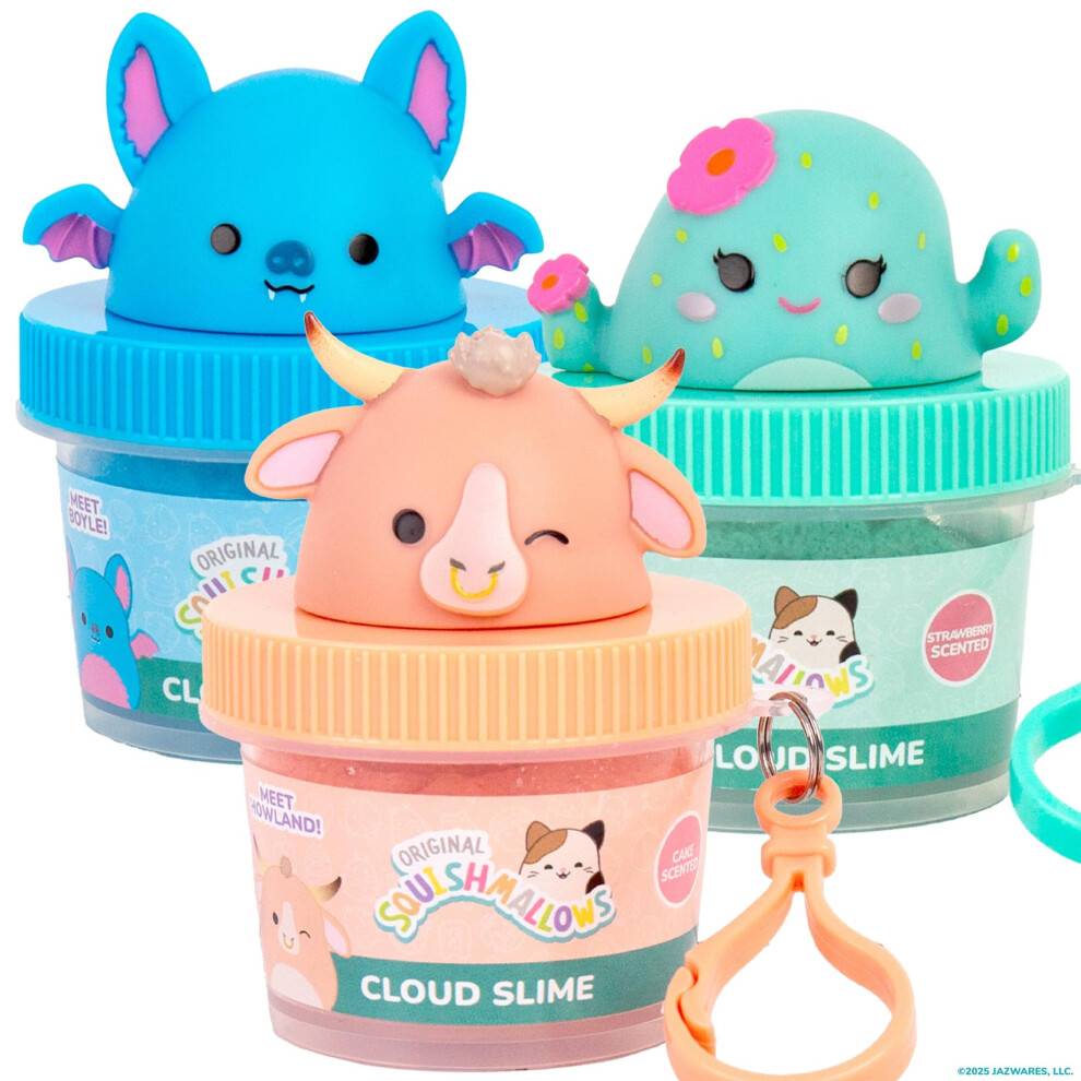 Original Squishmallows Mini Slime Squad, 3 Slime Bag Charmar