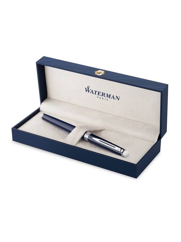 Waterman Hemisphere Fountain Pen Blue Lacquer with Palladium trim Stainless Steel Medium Nib Blue Ink Gift Box