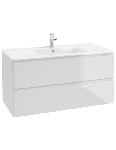 RENO Komplet badmiljø i MDF og porcelæn H55 x B100 cm - Hvid højglans