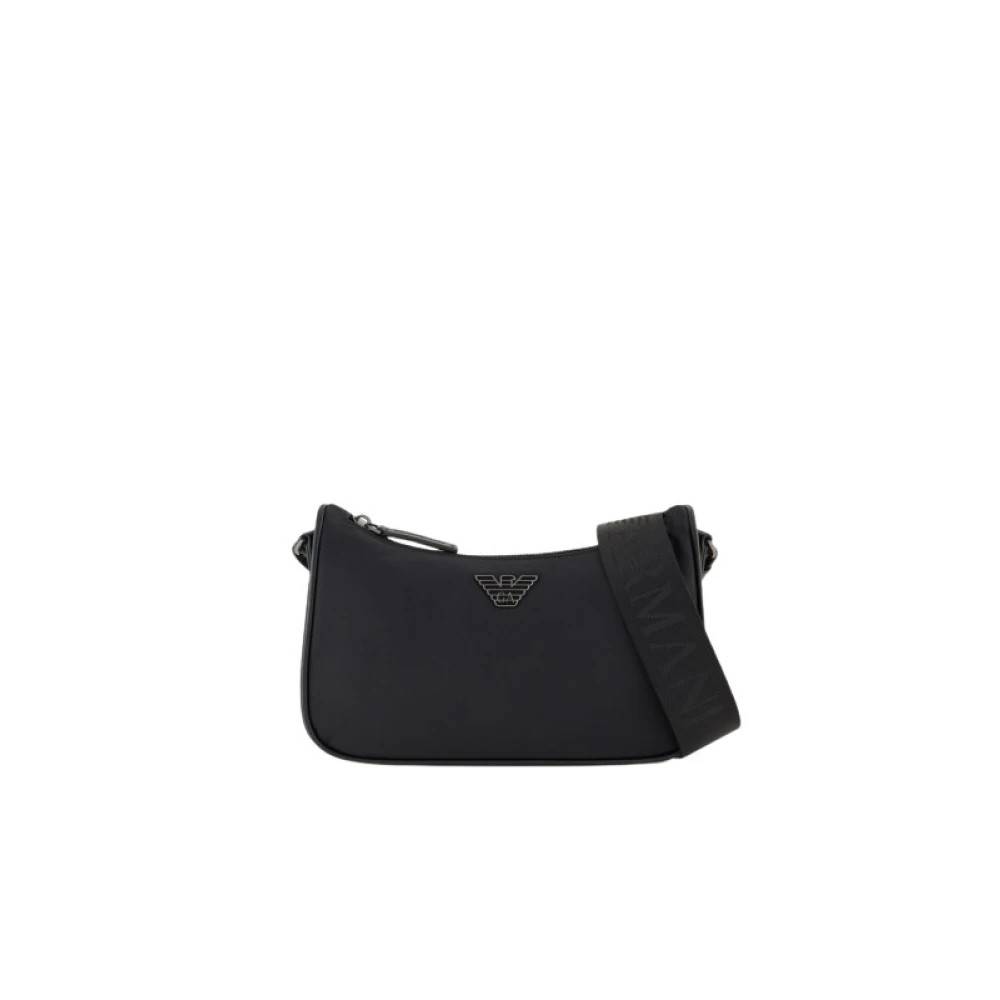 Emporio Armani - Axelremsväska med logotypbricka Väskor - Dam - ONE Size - Nylon
