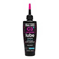 Muc-Off C3 Ceramic Wet Chain Lube Nass Kettenöl Fahrrad, 120 ml - Premium Schmierfett Kettenfett, Kettenspray Fahrrad, Mit UV-Tracer-Farbstoff - Für Nasse und Raue Wetterbedingungen