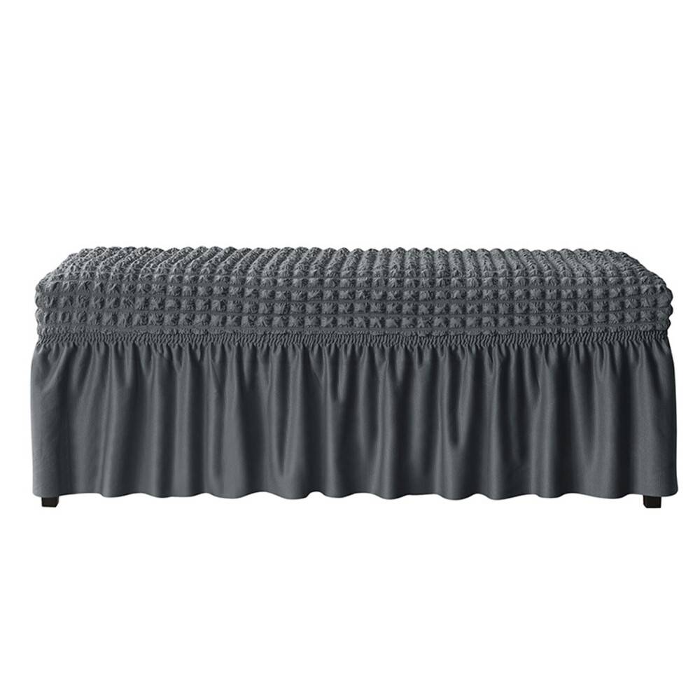 Mjukt överdrag till bänk med kjol, avtagbart och tvättbart överdrag till matbänk, elastiskt spandexskydd med perfekt passform, matsal B