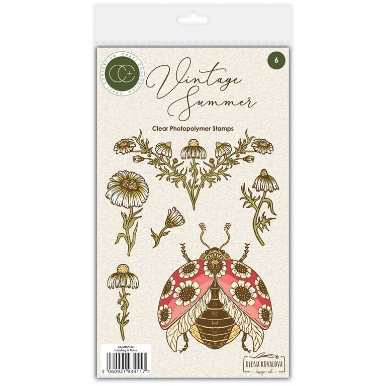 Clearstamps - A6 - Vintage Summer - Ladybug & Daisy