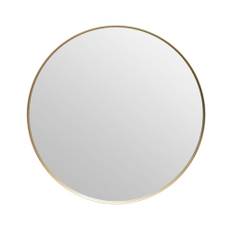 Rundt spejl med Messing metalramme - Ø90 cm
