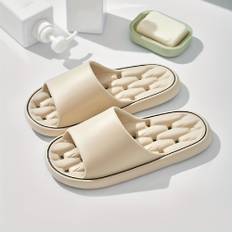 TEMU Korean- Soft & Quick-dry Eva Slippers - Bathroom, Pool, Shower - Ideal For Couples & Family, Non-water Accumulating, Summer Casual Wear, Shower Shoes
