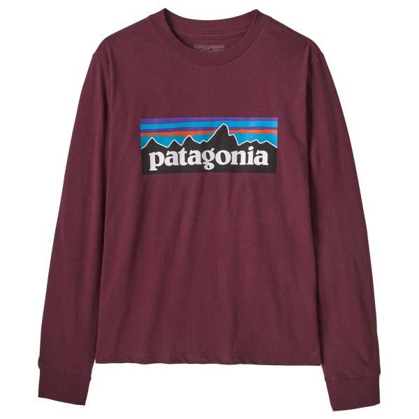 Patagonia Kid's L/S P-6 Logo T-Shirt Överdragströjor Barn Storlek XS Färg röd