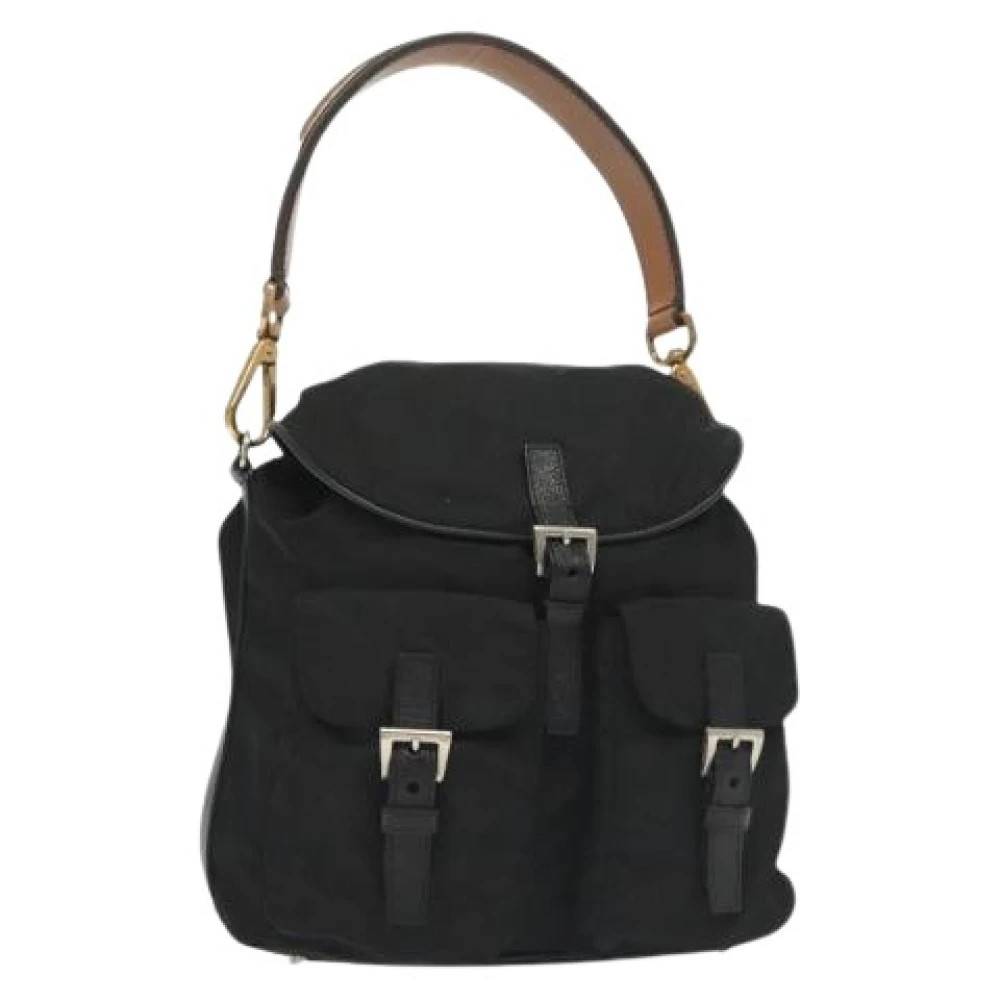 Prada Vintage Pre-owned Nylon Bucket Bag - Vintage - Dame - Sort - ONE SIZE - Nylon