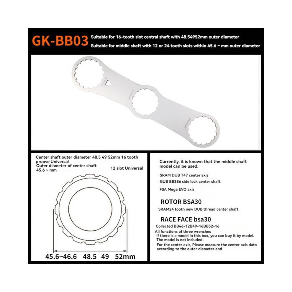 Bicycle Bottom Bracket Wrench Spanner Bike Bottom Wrench Removal Installation Tool Remover BB03