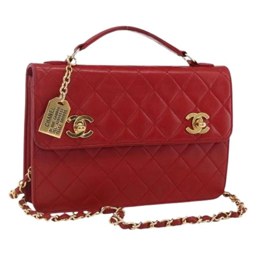 Chanel Vintage Pre-owned Vintage Skuldertaske - Vintage - Dame - Rød - ONE SIZE - Uld