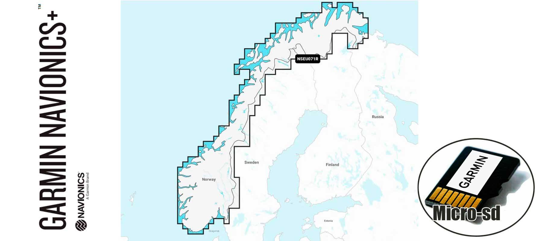 Garmin Navionics+ NSEU071R, Norway, Lakes & Rivers