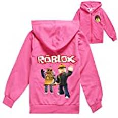 Roblox-jacka för pojkar och flickor, med dragkedja, tröja för tonåringar, huvtröja, långärmad t-shirt i bomull, sporttoppar/löparkläder för hösten, Rose3, 9-10 år