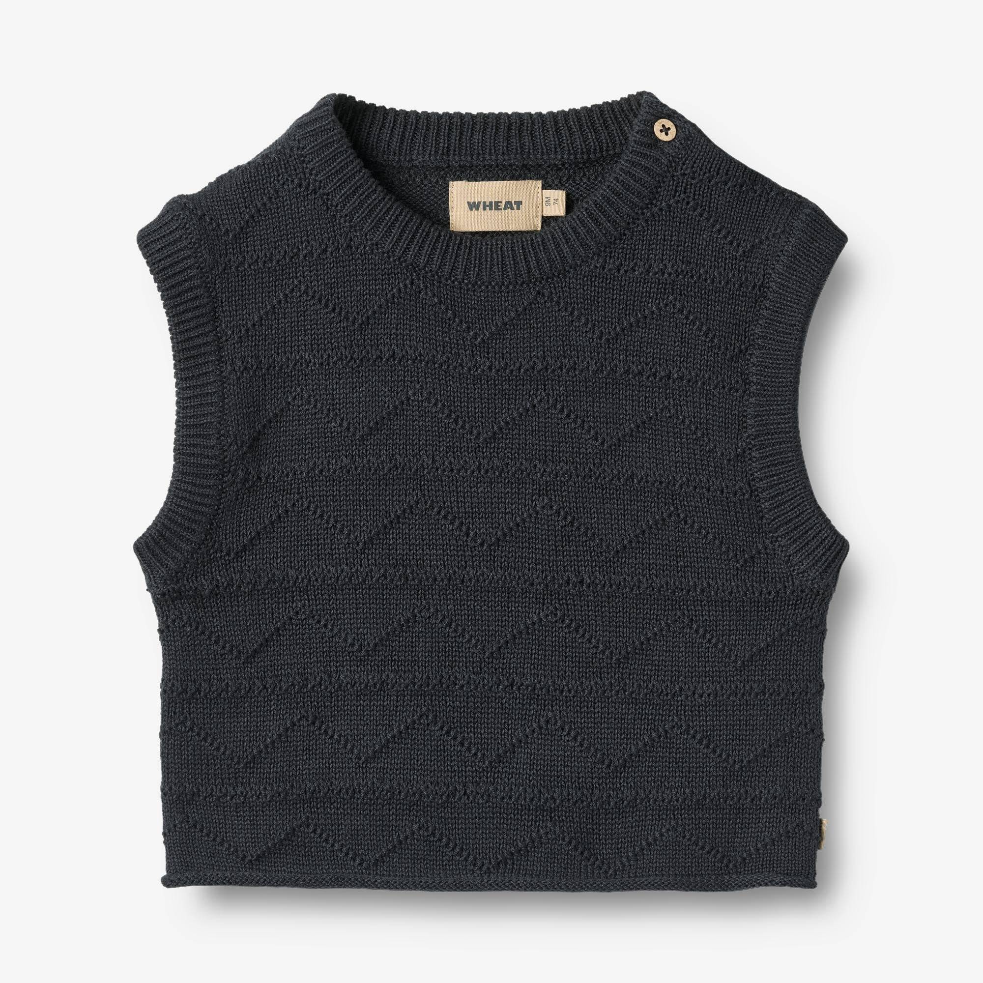 WHEAT® - Strik Vest Bobby - navy - Str 62.