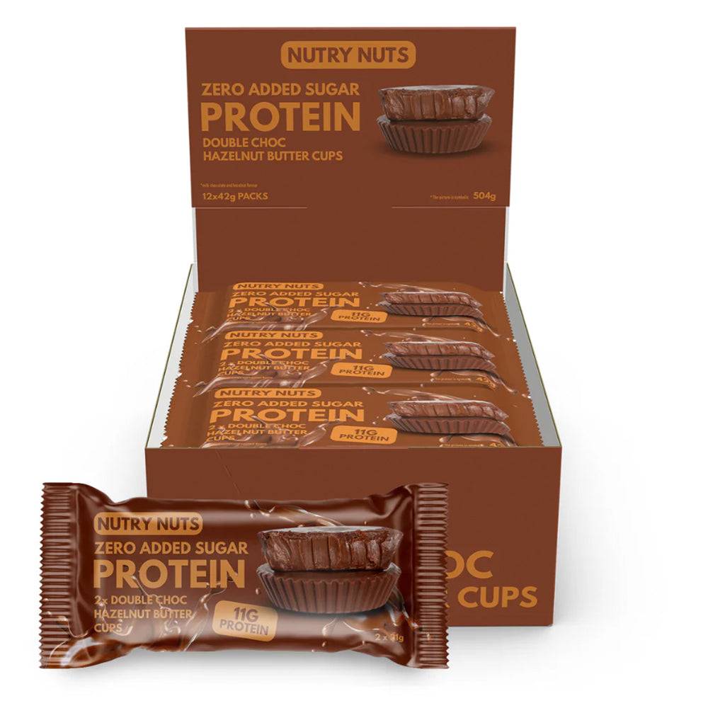 Nutry Nuts Hazelnut Butter Cups - Double Chocolate Hazelnut (12x 42g) - Snack
