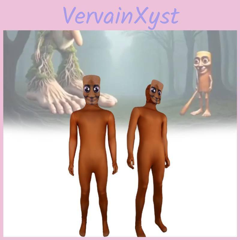 Tung Tung Tung Sahur TV-serie Kostym Polyester Cosplay Outfit För Unga Utövare 160cm brown