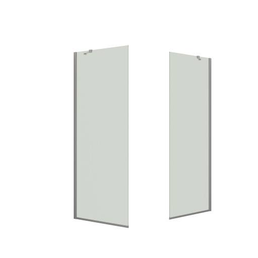 Dansani Match walk in duschkabin, modell D+D, 77 cm, klart glas, satin profil