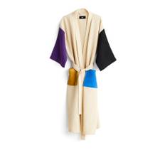 HAY - Waffle Bathrobe / Cream multi - Badekåber - Flerfarvet