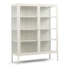 Herman Vitrineskab - Beige metal/glas - 110x40x140 cm