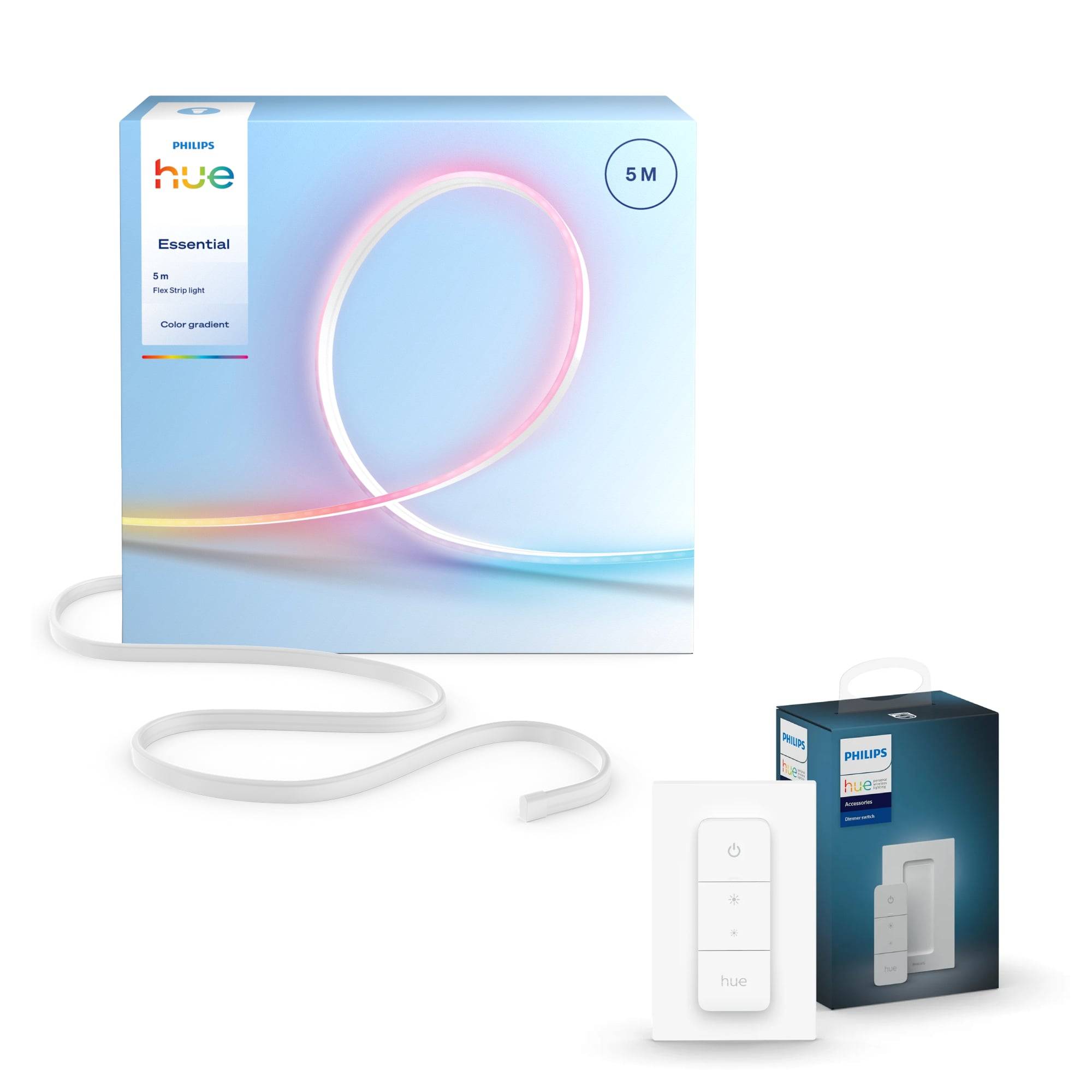 Philips Hue - Essential Flex LED Strip 5m & Dimmer - Bundle - Fri fragt og klar til levering - Prismatch