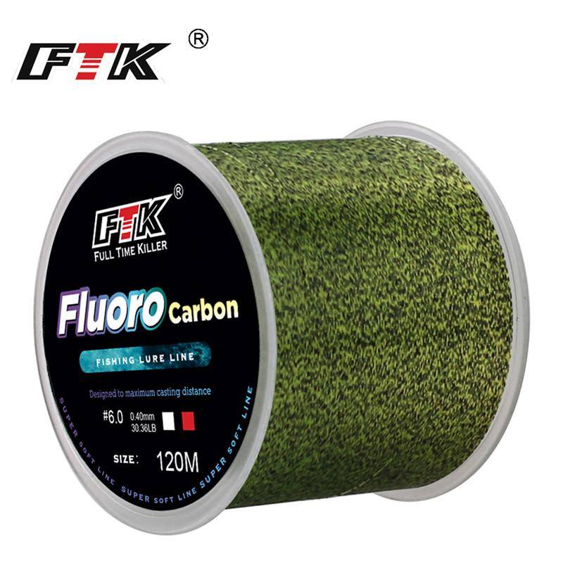 120M fluorkarbonbeläggning fiskelina 0.20mm-0.60mm 7.15LB-45LB kolfiber Leader Line Fiskedrag Wire Sjunklina Japan