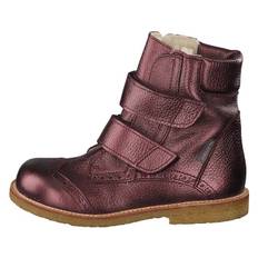 Tex-boot With Velcro Closure Bordeaux Shine, Unisex, Sko, Boots, vinterstøvler, Rød, EU 32