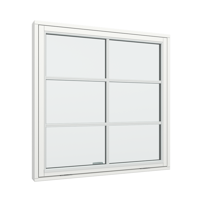 Topstyret vindue 1 fags med 2x3 glasfelter