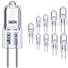 Vinaco G4 12V 5W Halogen Leuchtmittel,10er-Pack Lange Lebensdauer Halogen G4 5W, Glühbirne Dimmbar Warmweiß 2800k, Leuchtmittel 5 Watt für Unterschrank Puck Licht, Kronleuchter…