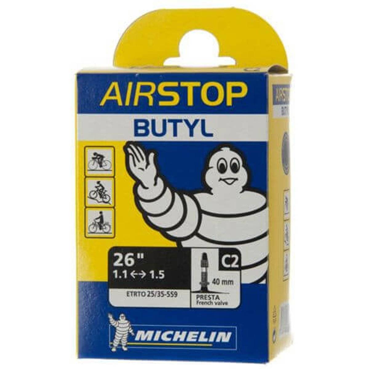 Michelin Butyl C2 26'' 1.1 - 1.5 Presta 40mm Inner Tube