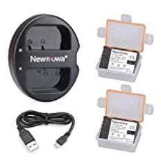 Newmowa DMW-BLF19 Remplaceringsbatteri (2-pack) och dubbel USB-laddare för Panasonic DMW-BLF19 och Panasonic DMW-BLF19E Panasonic DMC-GH5 DMC-GH3 DMC-GH3A DMC-GH3H DMC-GH4 DMC-GH4H DC-GH5S