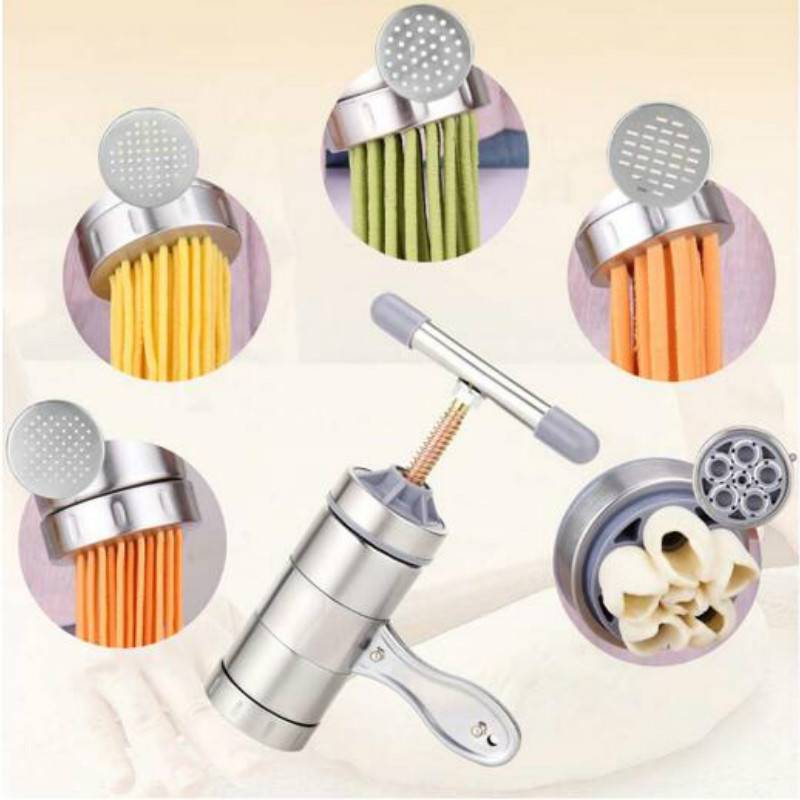 Manuell nudelpressmaskin i rostfritt stål vev skärmaskin fruktjuicer kokkärl gör spagetti verktyg wy411 - Abs 7 mögel