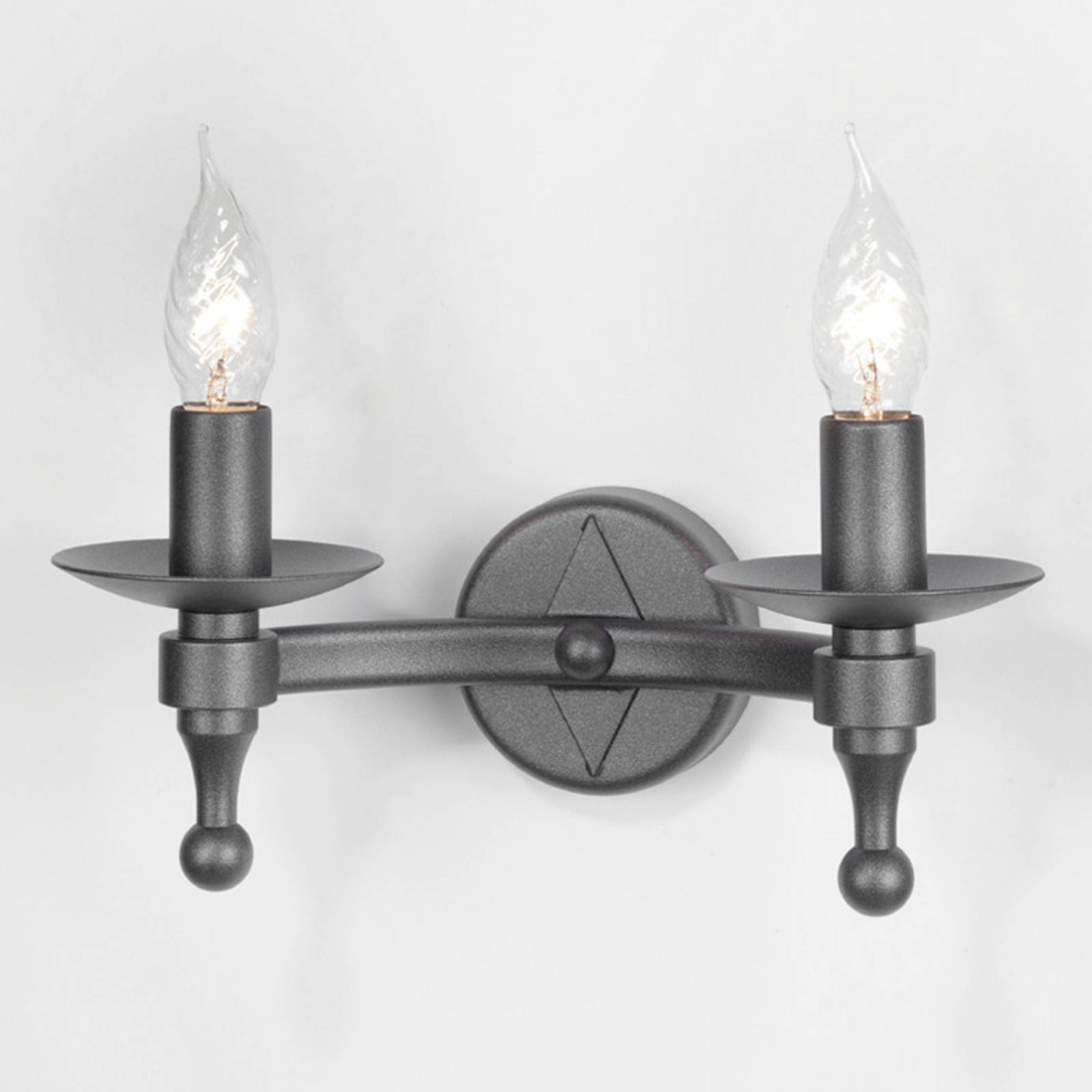 Elstead Vägglampa WARWICK, dimbar, Svart, Hall, Metall, Lantlig / rustik, Vägglampa, vägglampa inomhus