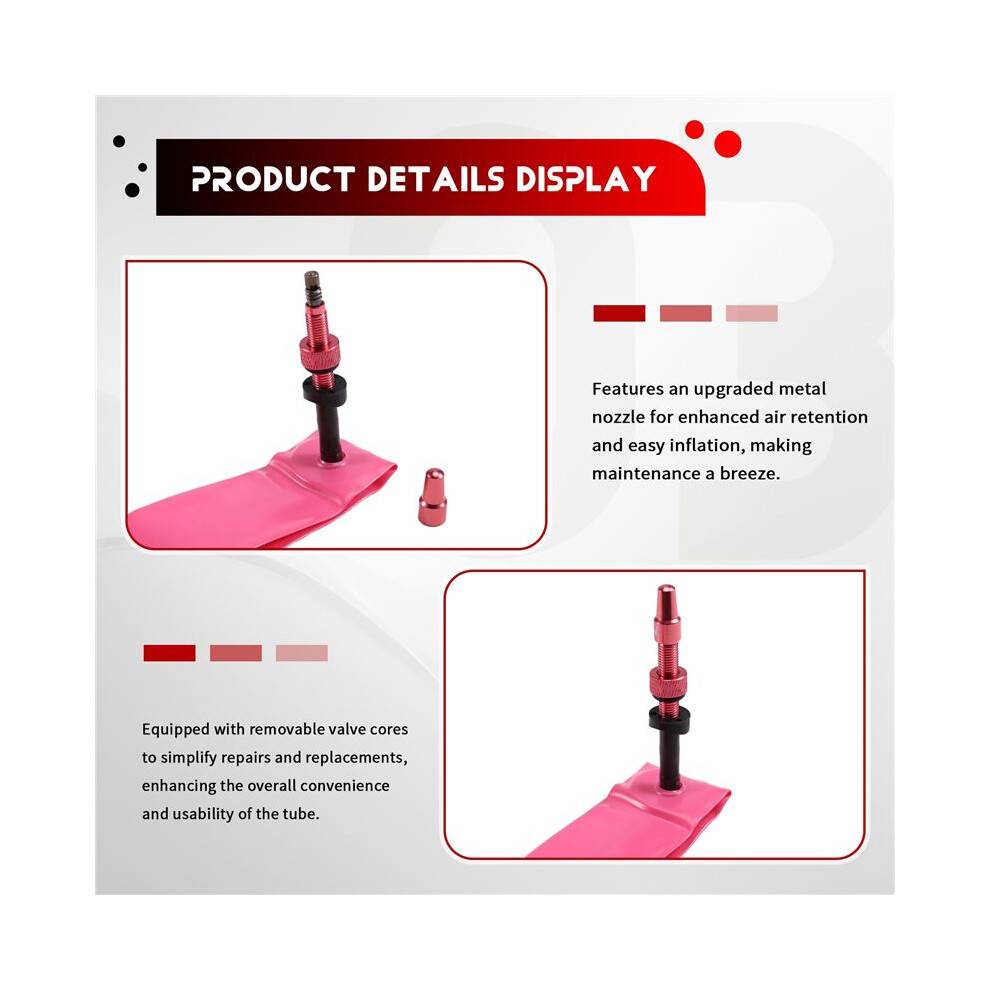 700c Road Bike TPU Inner Tube with Metal Nozzle, Removable Valve Cores,External Thread Tube for 700x18-32c Tires