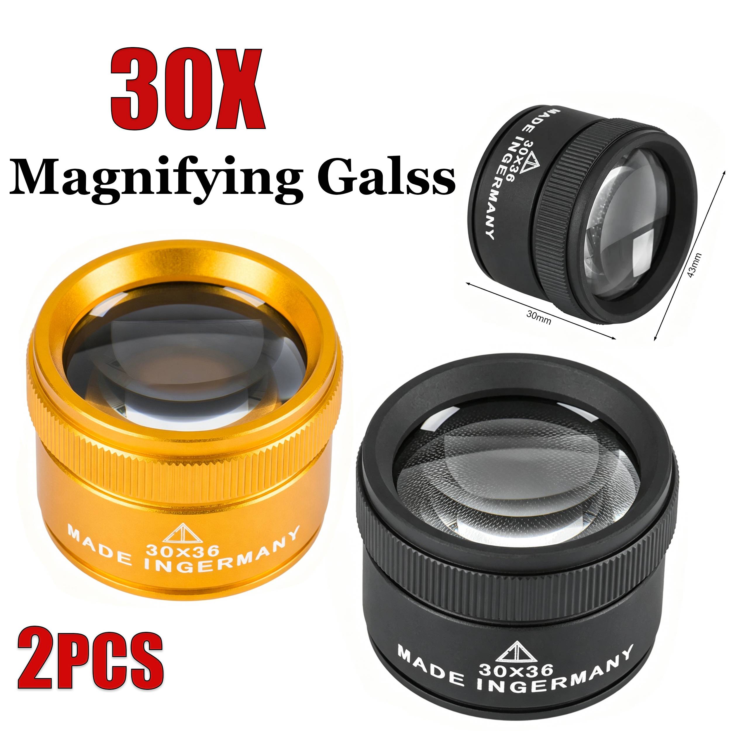 30X 36mm Magnifying Glass K9 Optical Lens Monocle Watch Magnifier for  Watch Repair Handheld Magnifying Glass Jewelry Loupe