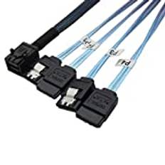 Cableernen intern HD Mini SAS (SFF-8643-värd) till 4 x SATA (mål) hårddiskkabel (0,5 m)