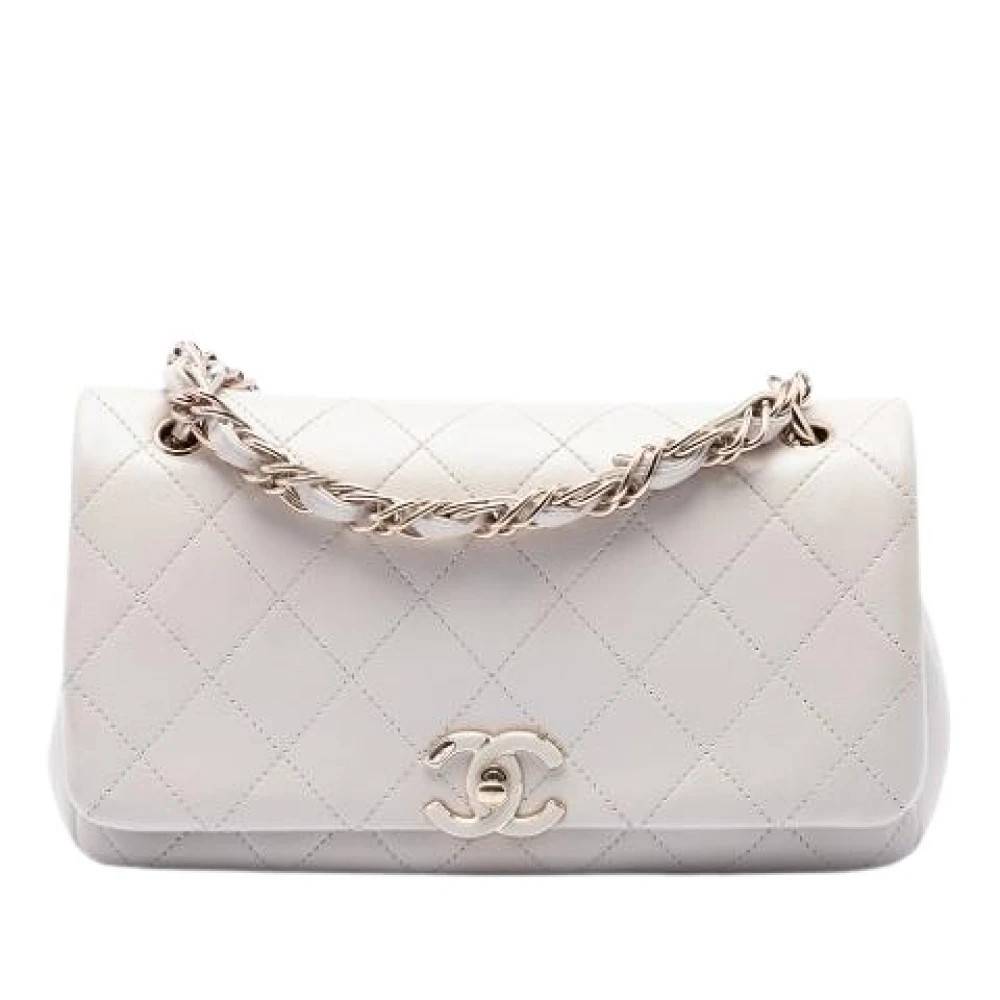 Chanel Vintage Pre-owned Quilted Flap Crossbody - Vintage - Dame - Hvid - ONE SIZE - Uld