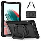 KATUMO Fodral för Samsung Galaxy Tab A8 10,5 tum (SM-X200/X205), 3-Lagers Stötsäkert Skal för Galaxy Tab A8, med Pennhållare & Axelrem & 360 ° Roterbart Stativ
