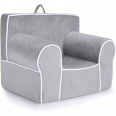 Barnfåtölj, barnsoffa med armstöd och ryggstöd, barnfåtölj, relaxfåtölj, mjuk fåtölj, barnmöbler för tjejer och killar i åldern 0-5 år, 70 x 44 x 50cm - Grå
