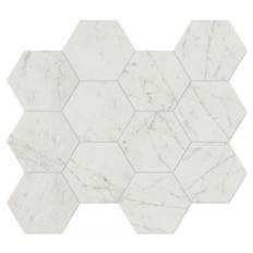 Unicomstarker Hexagon Mosaik Klinker Marmorea Carrara Matt 30x34 cm