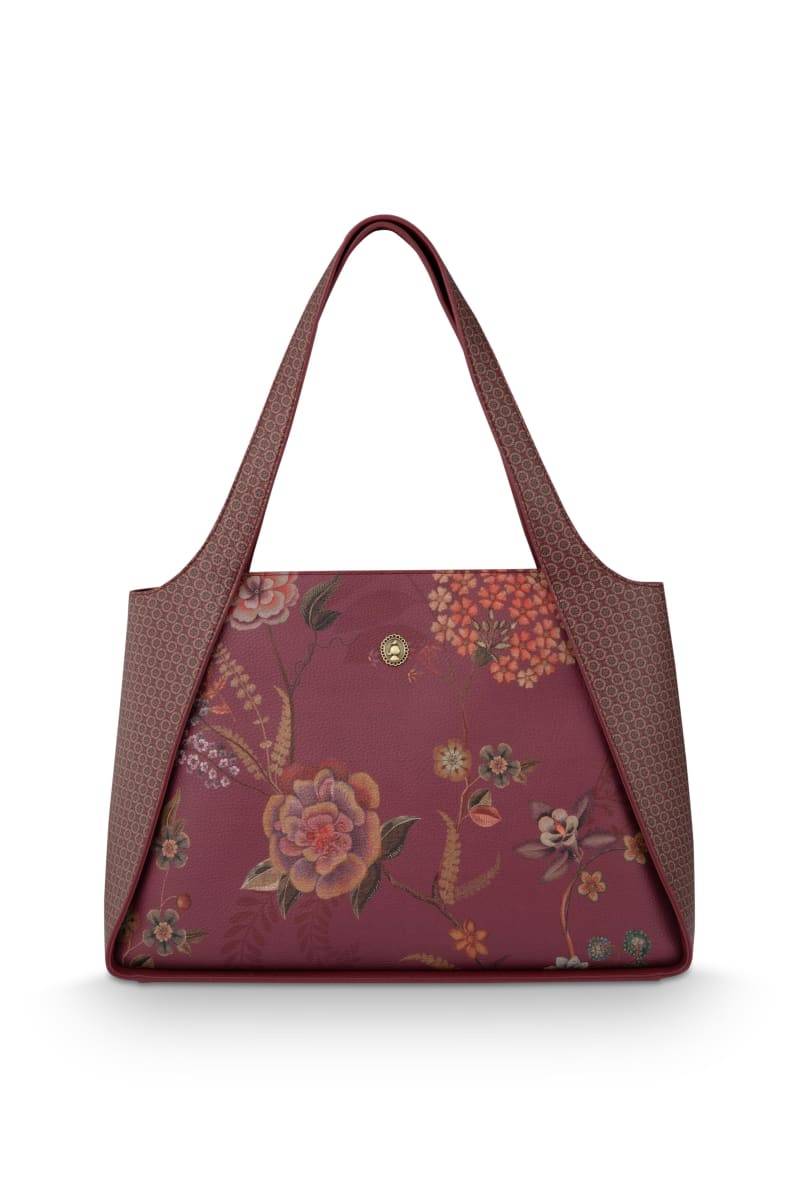 Filou Shoulderbag Large Bodhi Flower Red 40x15.5x28cm