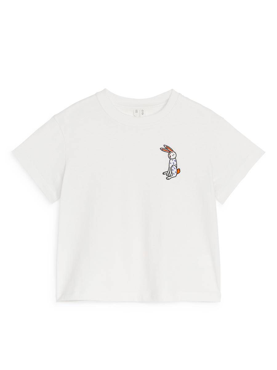 ARKET Wide-Fit T-Shirt -White, 122/128
